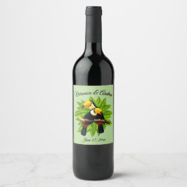 Étiquette Pour Bouteilles De Vin Toucan Duo Mariage personnalisé