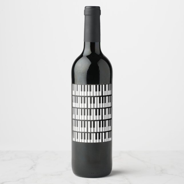 Étiquette Pour Bouteilles De Vin Touches de piano (Devant)