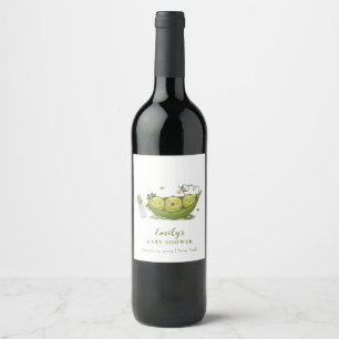 Étiquette Pour Bouteilles De Vin Tourbe vert Sage Pea doux dans le Baby shower de p