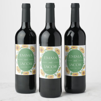 Étiquette Pour Bouteilles De Vin Tournesol