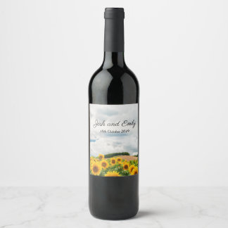 Étiquette Pour Bouteilles De Vin Tournesol Jaune Russe Mariage
