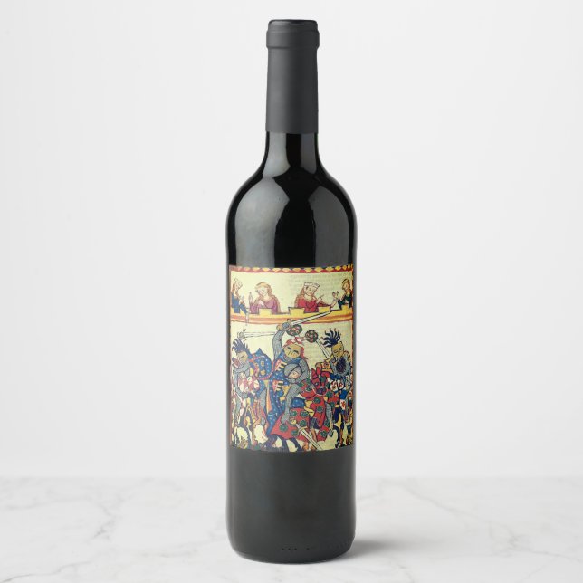 Étiquette Pour Bouteilles De Vin Tournoi médiéval (Devant)