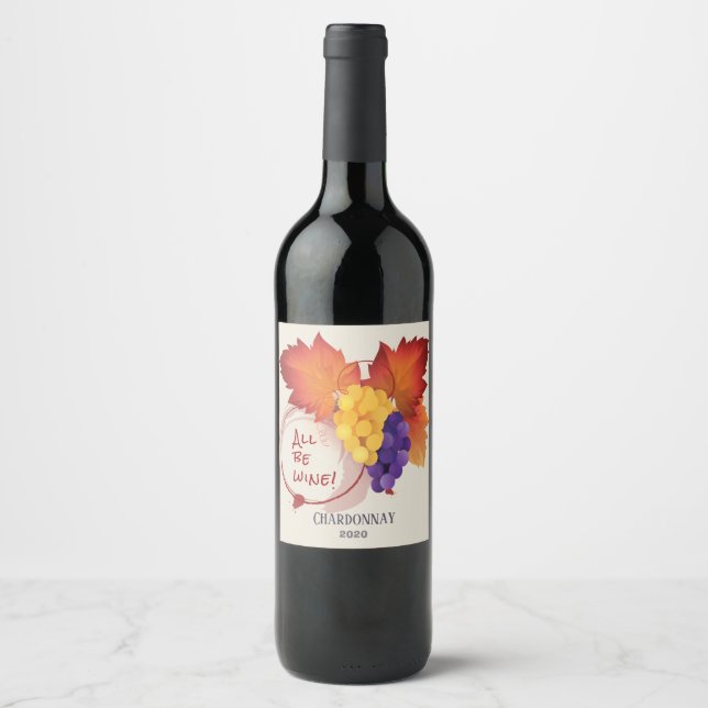 Étiquette Pour Bouteilles De Vin tout être vin (Devant)