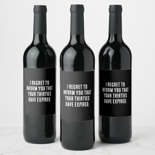 Étiquette Pour Bouteilles De Vin Trente ans, 40 ans, drôle (Bouteilles)
