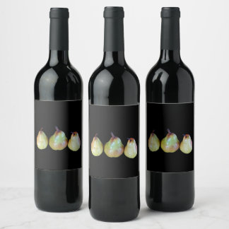 Étiquette Pour Bouteilles De Vin Trio de poires