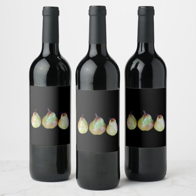 Étiquette Pour Bouteilles De Vin Trio de poires (Bouteilles)