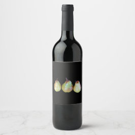 Étiquette Pour Bouteilles De Vin Trio de poires