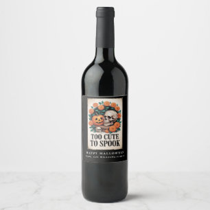 Étiquette Pour Bouteilles De Vin Trop mignon pour parler Vintage Halloween Citrouil
