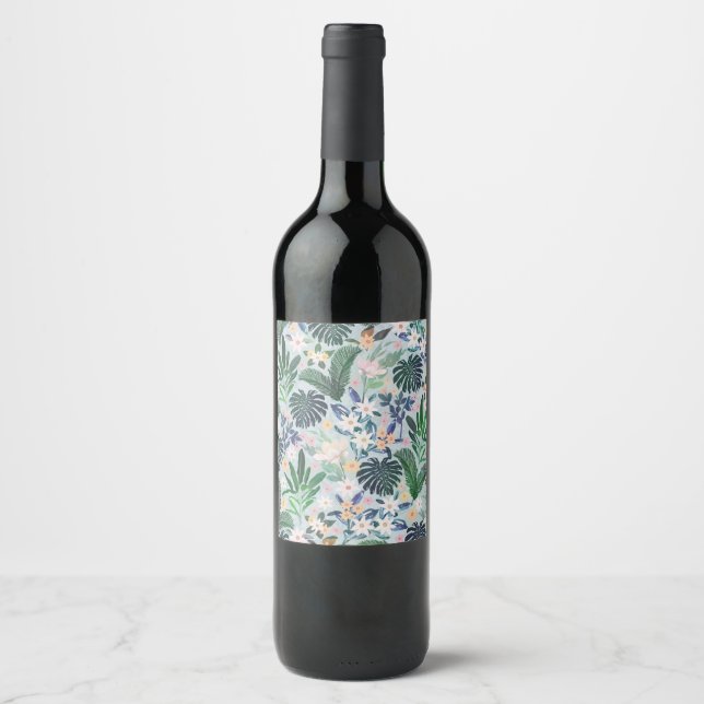 Étiquette Pour Bouteilles De Vin Tropcal Foliage (Devant)