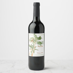 Étiquette Pour Bouteilles De Vin Tropical 50 & Fabulous Palm Trees 50e Vintage