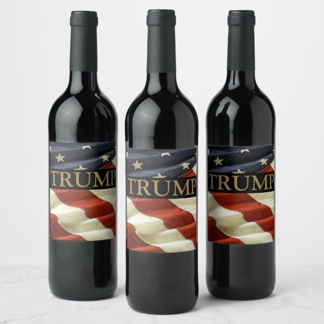 ÉTIQUETTE POUR BOUTEILLES DE VIN TRUMP (Bouteilles)