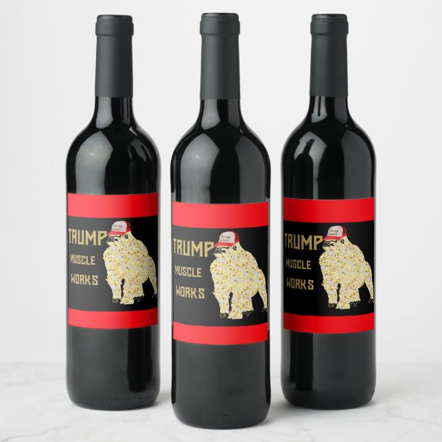 ÉTIQUETTE POUR BOUTEILLES DE VIN TRUMP (Bouteilles)