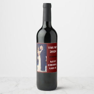 Étiquette Pour Bouteilles De Vin Trump 2020 Garder l'Amérique grande