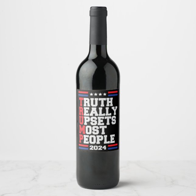 Étiquette Pour Bouteilles De Vin Trump 2024 (Devant)
