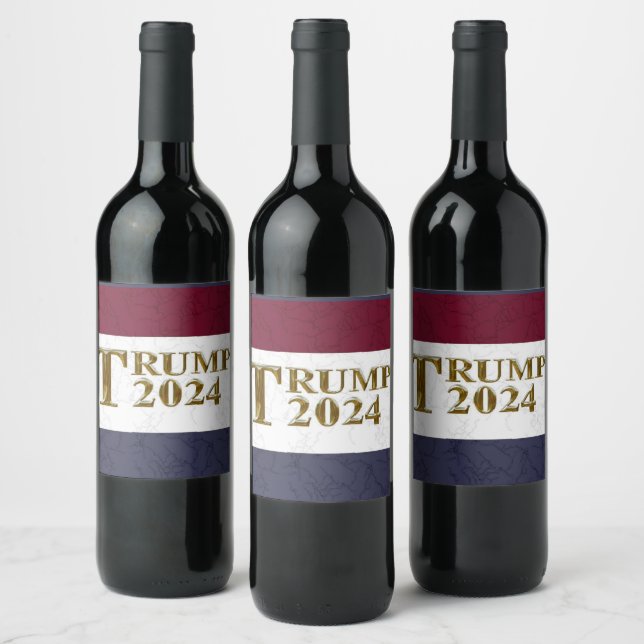 ÉTIQUETTE POUR BOUTEILLES DE VIN TRUMP 2024 (Bouteilles)