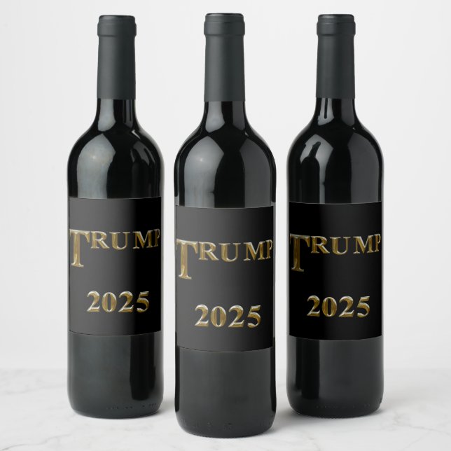 ÉTIQUETTE POUR BOUTEILLES DE VIN TRUMP 2025 (Bouteilles)
