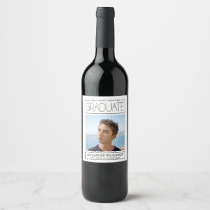 Étiquette Pour Bouteilles De Vin Typographie moderne Minimaliste photo Graduation