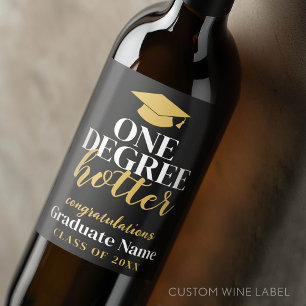 Étiquette Pour Bouteilles De Vin Un degré Hotter - Black Gold - Graduation