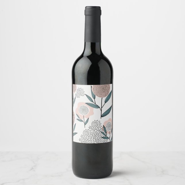 Étiquette Pour Bouteilles De Vin Un rose (Devant)