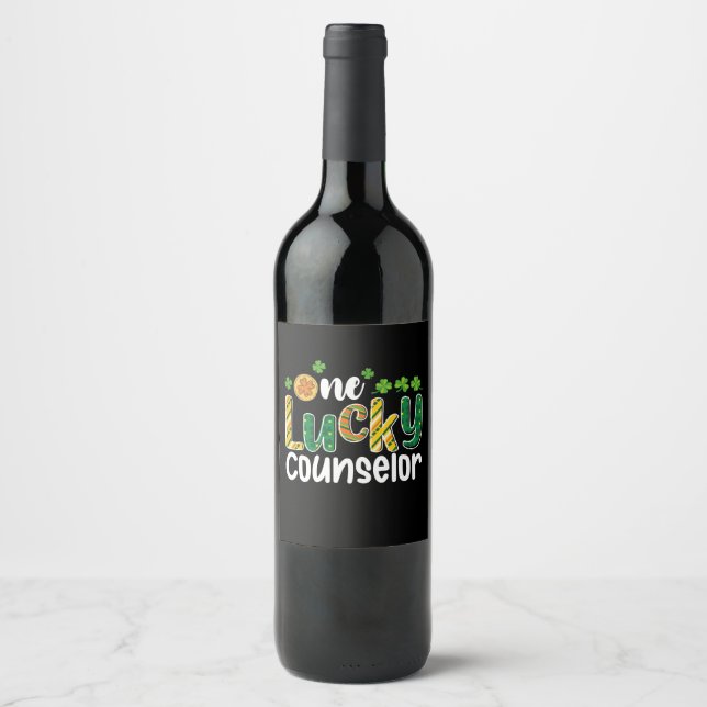 Étiquette Pour Bouteilles De Vin Une école de conseillers chanceuse Saint Patrick's (Devant)
