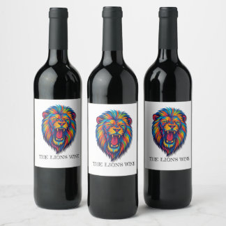 Étiquette Pour Bouteilles De Vin Une étiquette de vin LION PEINT