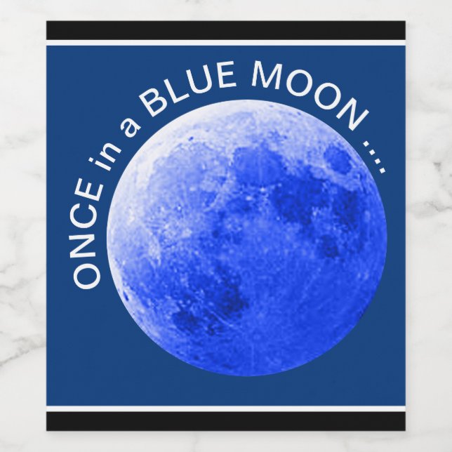 Étiquette Pour Bouteilles De Vin Une fois dans une lune bleue (Étiquettes simples)