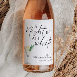Étiquette Pour Bouteilles De Vin Une nuit dans tout Anniversaire Blanc