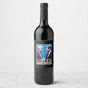 Étiquette Pour Bouteilles De Vin Unir l'Amérique Icône Trump 