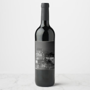Étiquette Pour Bouteilles De Vin Urbain, moderne photo de vie nocturne parisienne