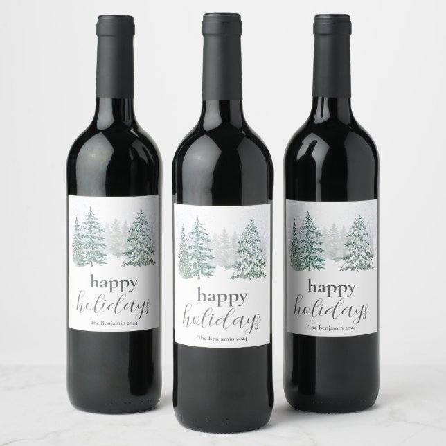 Étiquette Pour Bouteilles De Vin Vacances d'hiver (Bouteilles)