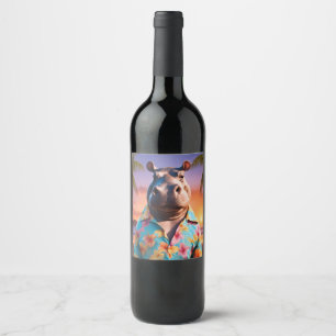 Étiquette Pour Bouteilles De Vin Vacances Hippopotamus