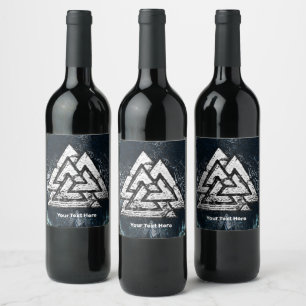 Étiquette Pour Bouteilles De Vin Valknut~ (Wavy)