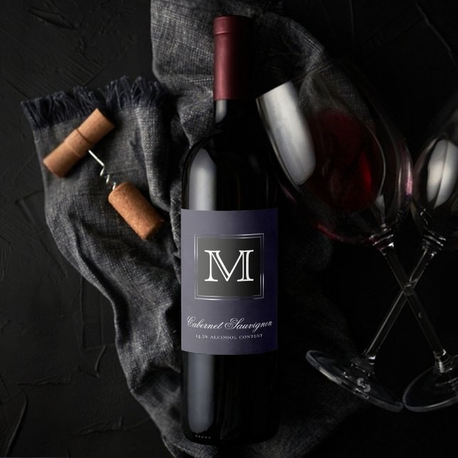 Étiquette Pour Bouteilles De Vin Velvet Indigo Grunge | Deep Midnight Purple Custom (Créateur téléchargé)