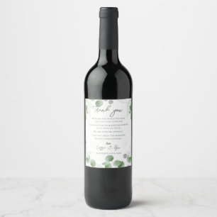 Étiquette Pour Bouteilles De Vin Verdure Eucalyptus Nature Inspiré Mariage Faveur