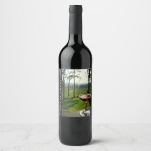 Étiquette Pour Bouteilles De Vin Verre et Vignoble Design Vin Étiquette