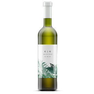 Étiquette Pour Bouteilles De Vin Vert frais Mariage d'aquarelle moderne