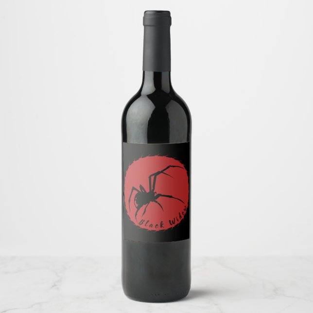 Étiquette Pour Bouteilles De Vin Veuve noire (Devant)