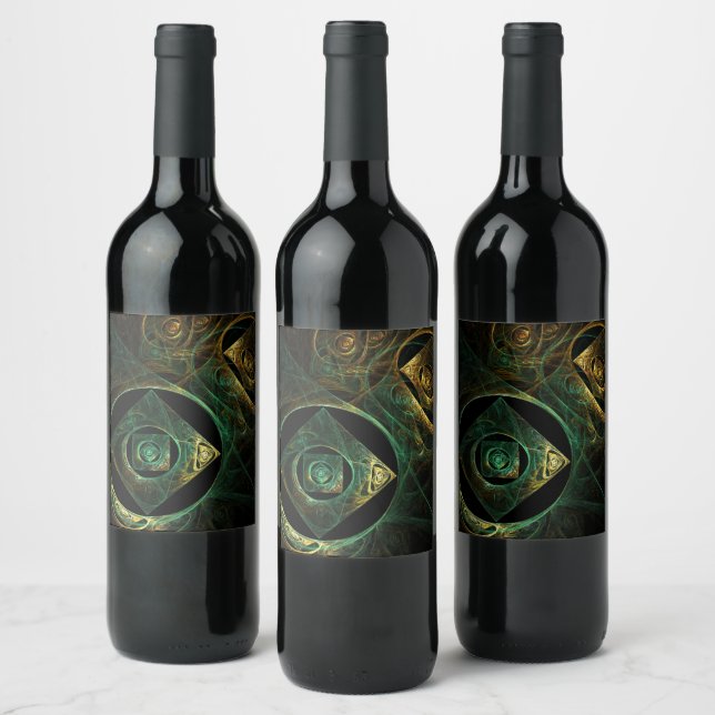 Étiquette Pour Bouteilles De Vin Vibrations magiques Art Abstrait (Bouteilles)