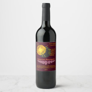 Étiquette Pour Bouteilles De Vin Victoire au soleil sur l'obscurité Célébration drô