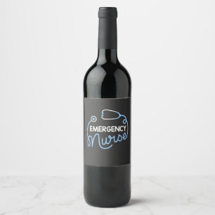 Étiquette Pour Bouteilles De Vin Vie infirmière Infirmière d'urgence