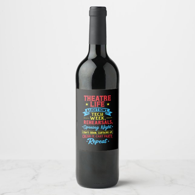 Étiquette Pour Bouteilles De Vin Vie théâtrale pour acteur (Devant)