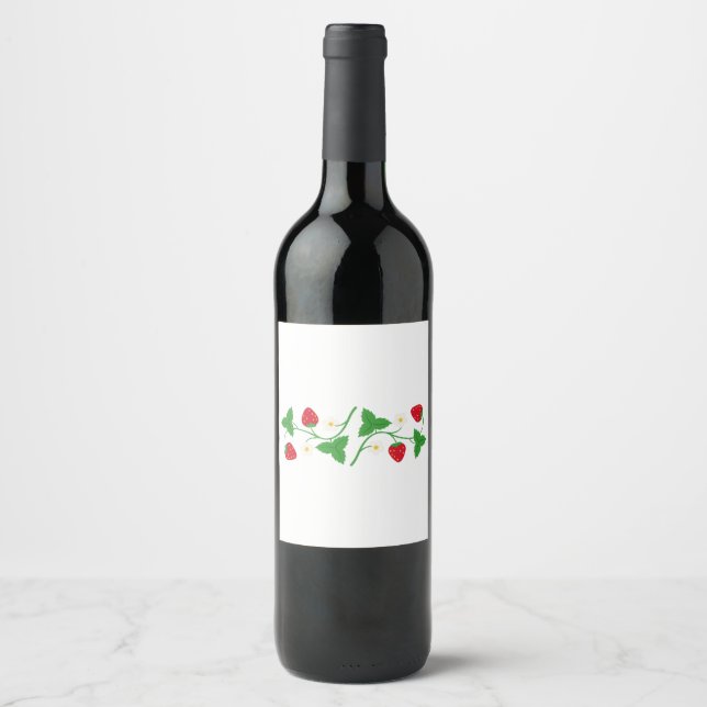 Étiquette Pour Bouteilles De Vin Vigne de fraise (Devant)