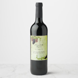 Étiquette Pour Bouteilles De Vin Vignoble rustique, Aquarelle, Personnalisé