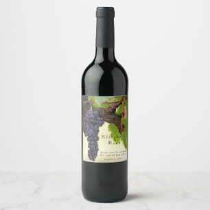 Étiquette Pour Bouteilles De Vin Vignoble, Vignoble, Raisins Violets Personnalisés