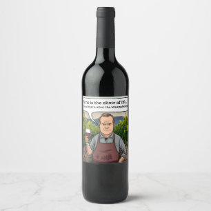 Étiquette Pour Bouteilles De Vin Vignoble Winemaker, le vin est l'élixir de la vie