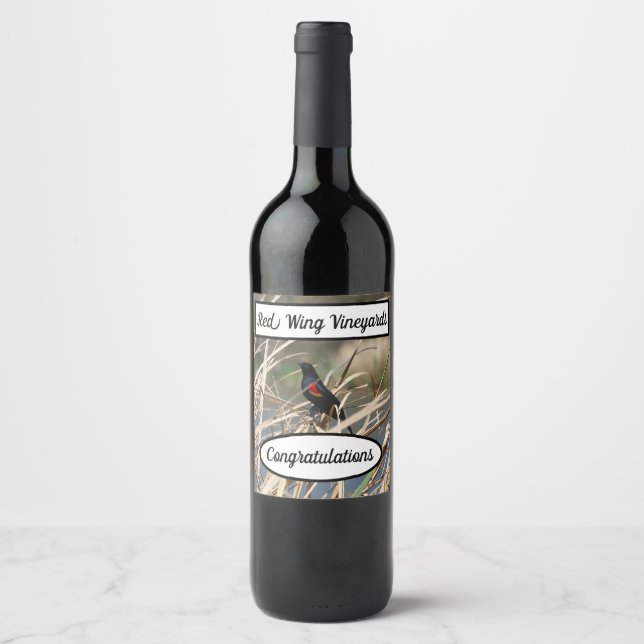 Étiquette Pour Bouteilles De Vin Vignobles Red Wing (Devant)