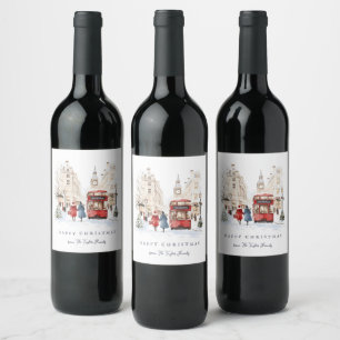 Étiquette Pour Bouteilles De Vin Ville de Noël à Londres