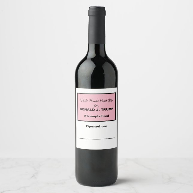 Étiquette Pour Bouteilles De Vin Vin anti-Trump à la Maison Blanche (Devant)