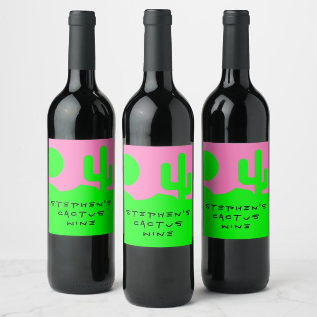 Étiquette Pour Bouteilles De Vin Vin Cactus Personnalisé Simplement Doux (Bouteilles)
