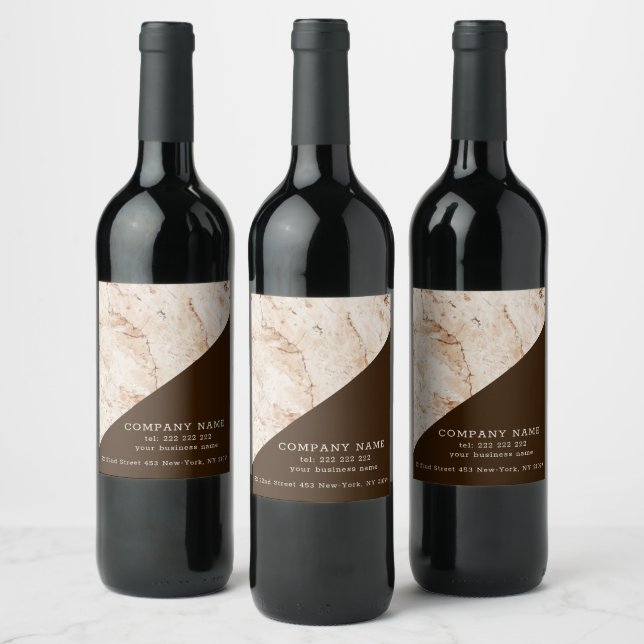 Étiquette Pour Bouteilles De Vin Vin de marbre beige Étiquette (Bouteilles)